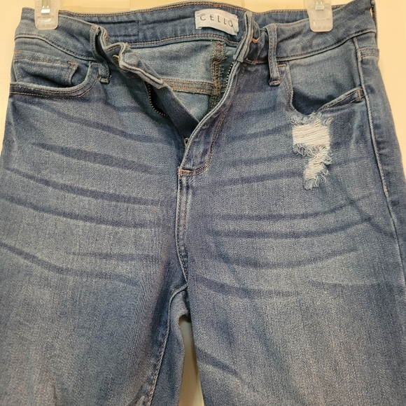 Cello Jeans Womens Juniors Mid Rise Distressed Skinny Jeans Sz 24